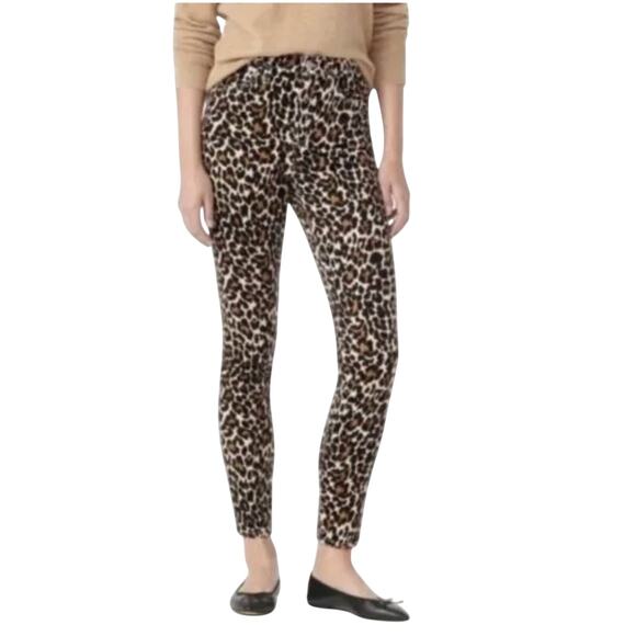 J Crew Women’s animal print corduroy pants, 10” toothpick, 26 - Picture 1 of 8